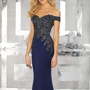 mgny madeline gardner new york off the shoulder embroidered dress